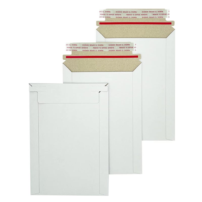 Burasari 30 Pack White Rigid Mailers 6x8.65 Inches - Can Keep Flat Kraft Cardboard Mailer  Suitable for Protecting Shipping Gift Cards  Invitations  Photos  Documents - Image 1